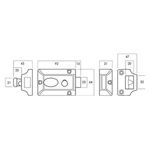 Lockwood 201 Nightlatch No Cylinder BRN