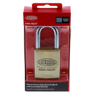 Lockwood 334 Brass 45mm Padlock 38mm Shackle