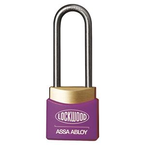 Lockwood 312EL/38/PU Brass Padlock 38mm Shackle Purple Cover