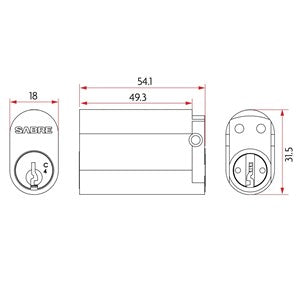 Sabre 55mm Extended Oval Cylinder SC