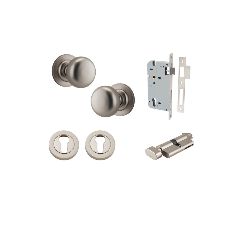 IVER CAMBRIDGE DOOR KNOB ON ROUND ROSE CONCEALED FIX - CUSTOMISE TO YOUR NEEDS