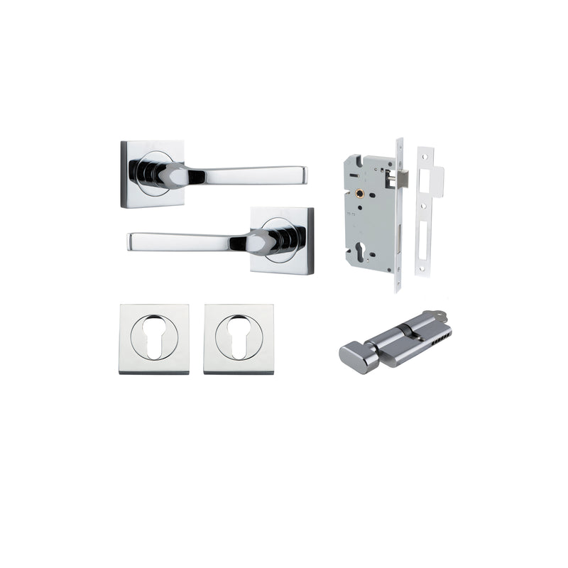 IVER ANNECY DOOR LEVER HANDLE ON SQUARE ROSE PAIR - CUSTOMISE TO YOUR NEEDS