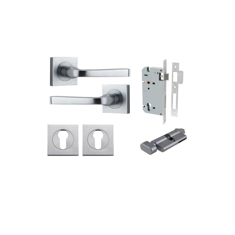 IVER ANNECY DOOR LEVER HANDLE ON SQUARE ROSE PAIR - CUSTOMISE TO YOUR NEEDS