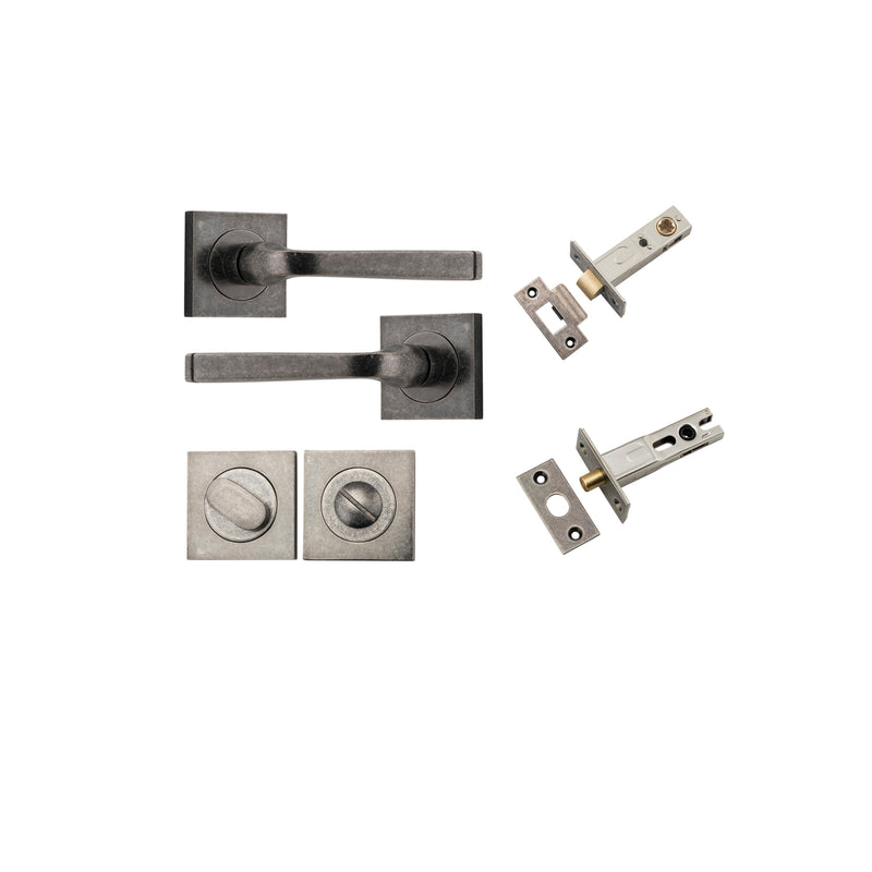 IVER ANNECY DOOR LEVER HANDLE ON SQUARE ROSE PAIR - CUSTOMISE TO YOUR NEEDS