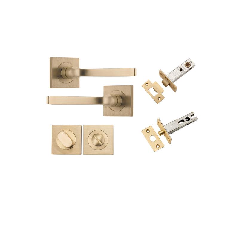 IVER ANNECY DOOR LEVER HANDLE ON SQUARE ROSE PAIR - CUSTOMISE TO YOUR NEEDS