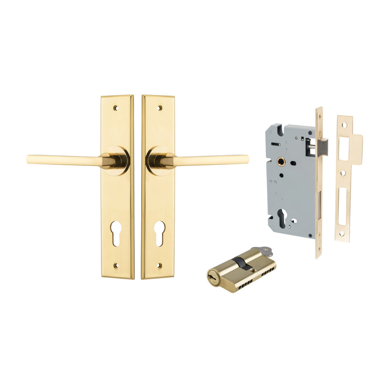 IVER BALTIMORE DOOR LEVER HANDLE ON CHAMFERED BACKPLATE - AVAILABLE IN VARIOUS FINISHES