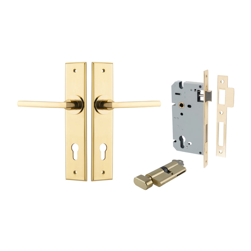 IVER BALTIMORE DOOR LEVER HANDLE ON CHAMFERED BACKPLATE - AVAILABLE IN VARIOUS FINISHES