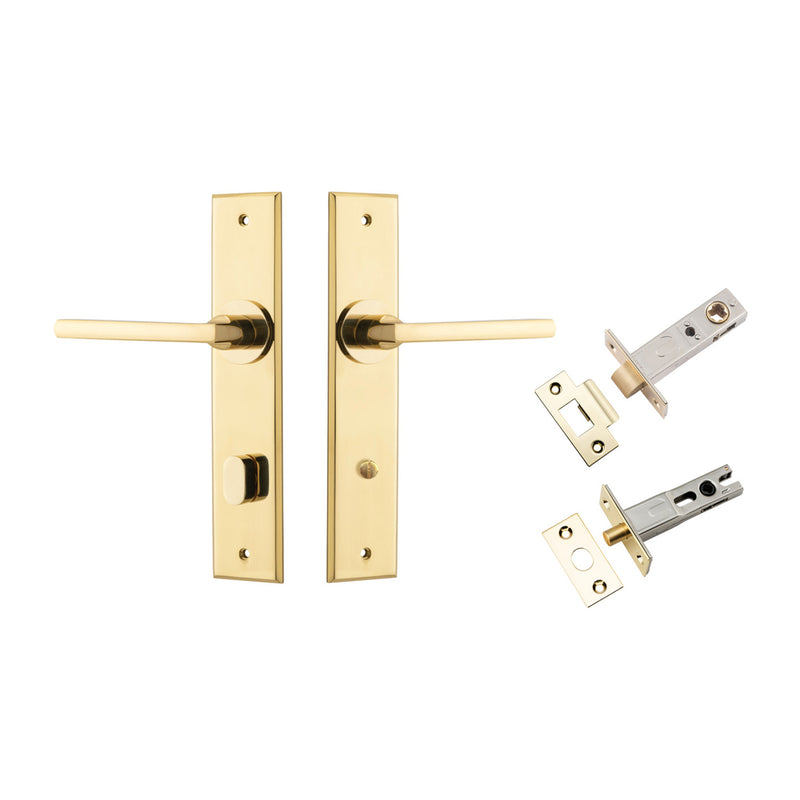 IVER BALTIMORE DOOR LEVER HANDLE ON CHAMFERED BACKPLATE - AVAILABLE IN VARIOUS FINISHES