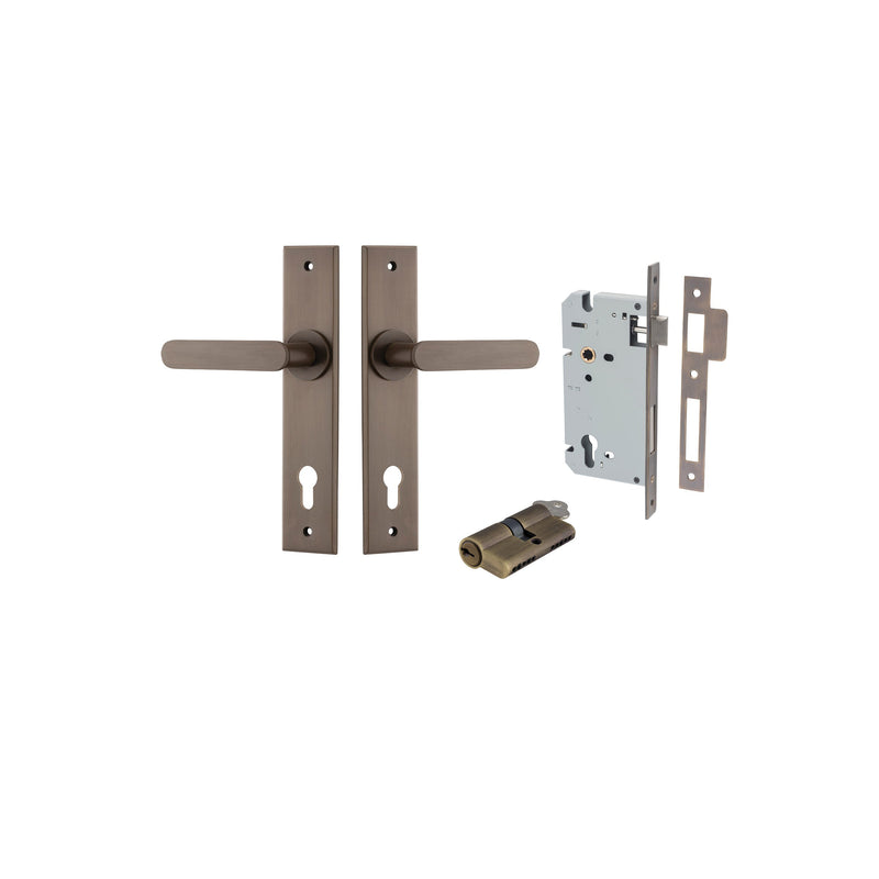 IVER BRONTE DOOR LEVER HANDLE ON CHAMFERED BACKPLATE - CUSTOMISE TO YOUR NEEDS