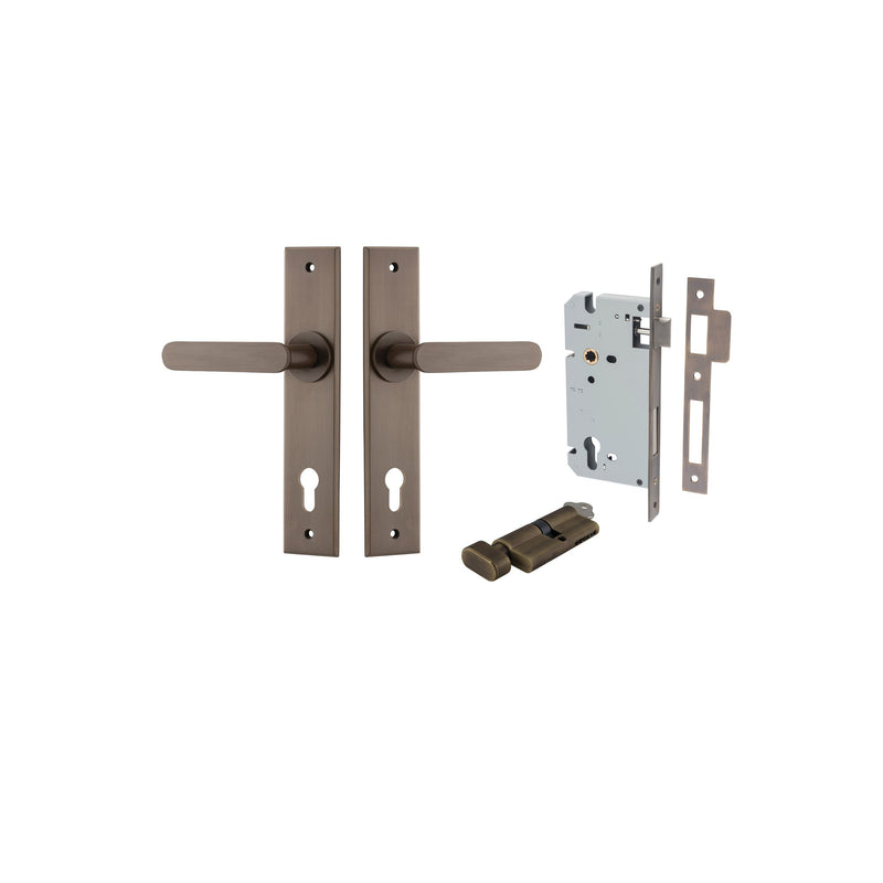 IVER BRONTE DOOR LEVER HANDLE ON CHAMFERED BACKPLATE - CUSTOMISE TO YOUR NEEDS