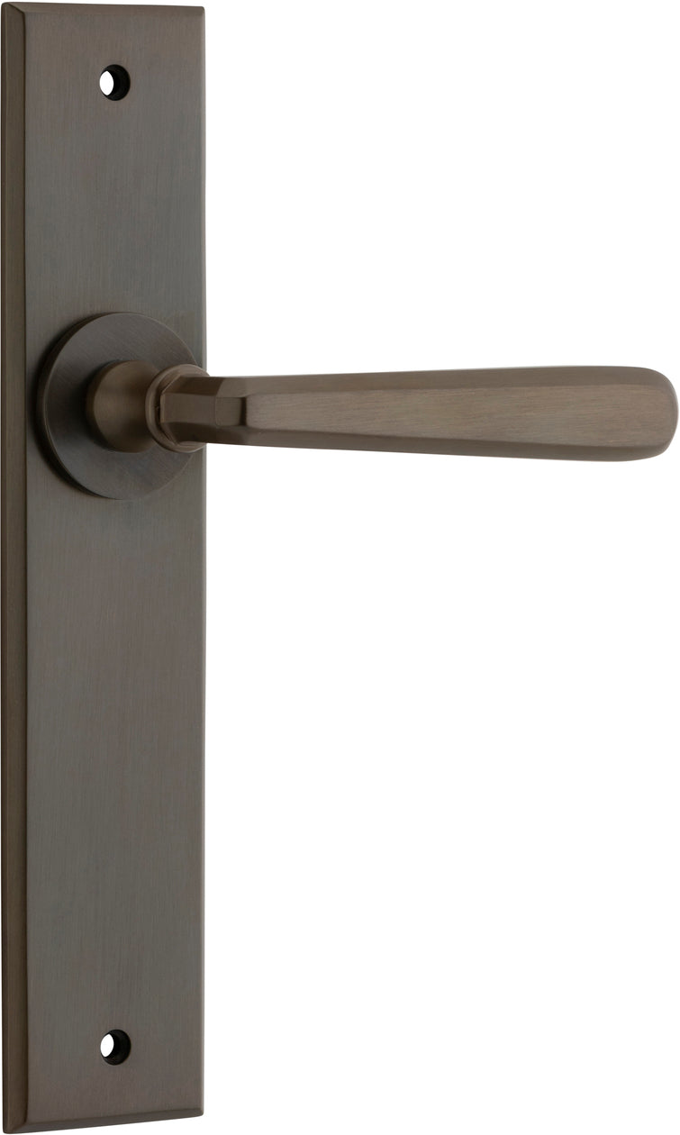 IVER COPENHAGEN DOOR LEVER HANDLE ON CHAMFERED BACKPLATE - CUSTOMISE TO YOUR NEEDS