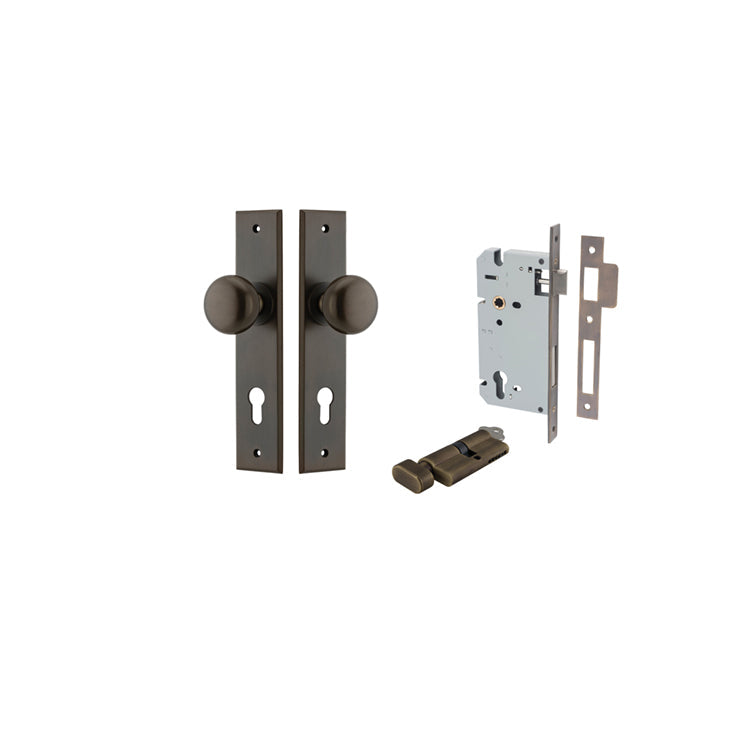 IVER CAMBRIDGE DOOR KNOB ON CHAMFERED BACKPLATE - CUSTOMISE TO YOUR NEEDS