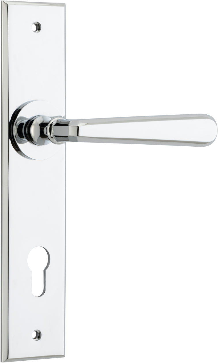 IVER COPENHAGEN DOOR LEVER HANDLE ON CHAMFERED BACKPLATE - CUSTOMISE TO YOUR NEEDS