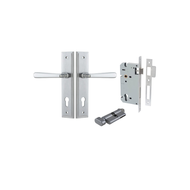 IVER COPENHAGEN DOOR LEVER HANDLE ON STEPPED BACKPLATE - CUSTOMISE TO YOUR NEEDS