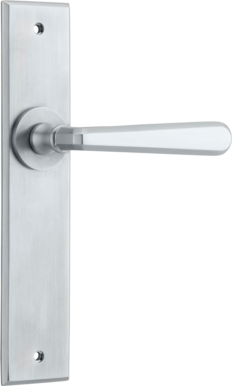 IVER COPENHAGEN DOOR LEVER HANDLE ON CHAMFERED BACKPLATE - CUSTOMISE TO YOUR NEEDS