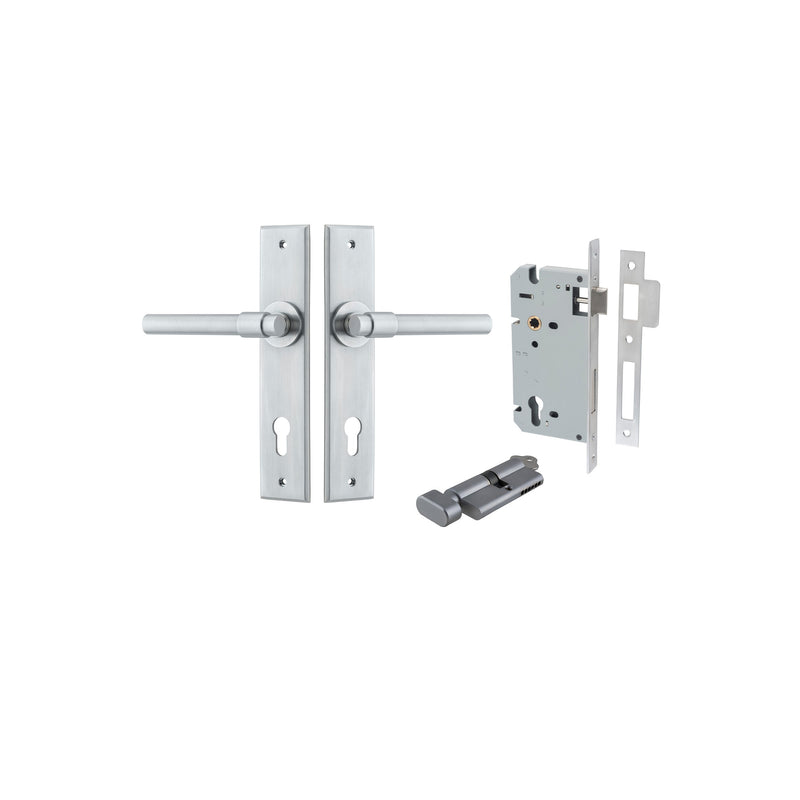 IVER HELSINKI DOOR LEVER HANDLE ON CHAMFERED BACKPLATE - CUSTOMISE TO YOUR NEEDS