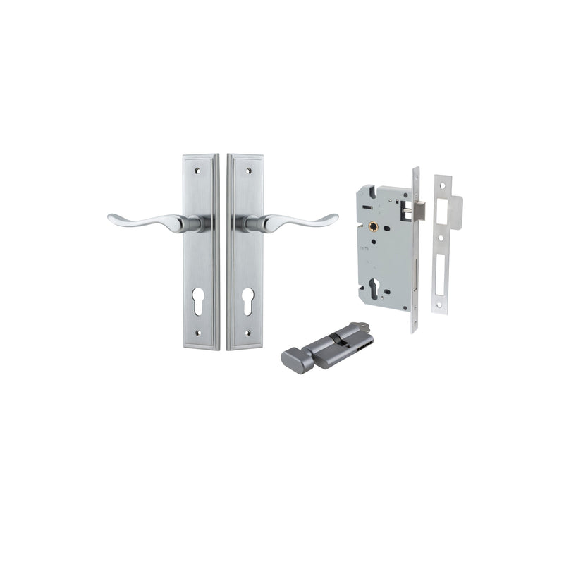 IVER STIRLING DOOR LEVER HANDLE ON STEPPED BACKPLATE - CUSTOMISE TO YOUR NEEDS