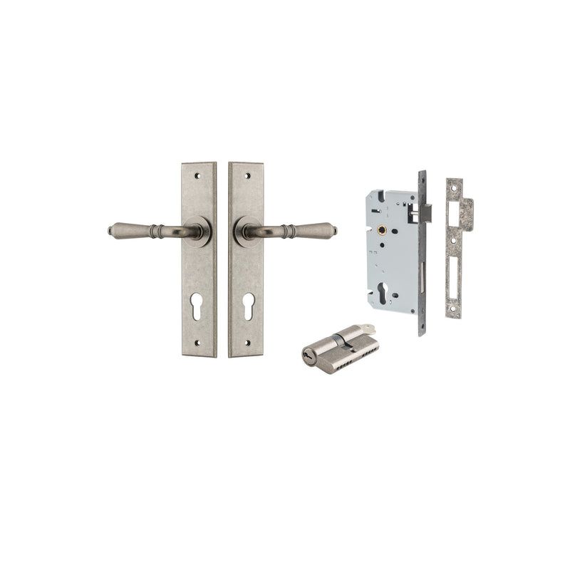 IVER SARLAT DOOR LEVER HANDLE ON CHAMFERED BACKPLATE - CUSTOMISE TO YOUR NEEDS