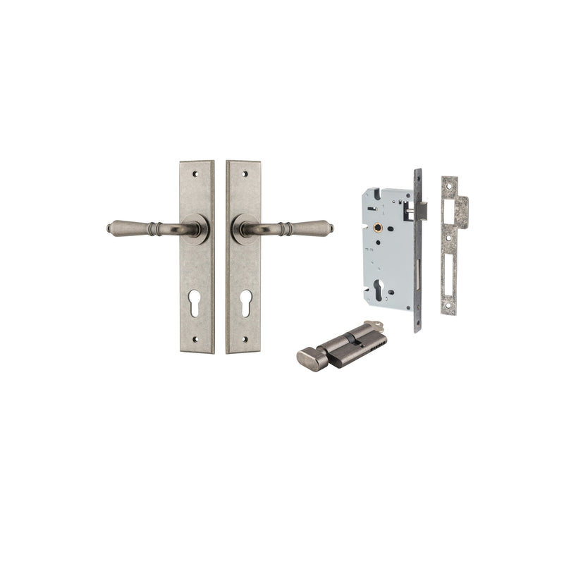 IVER SARLAT DOOR LEVER HANDLE ON CHAMFERED BACKPLATE - CUSTOMISE TO YOUR NEEDS