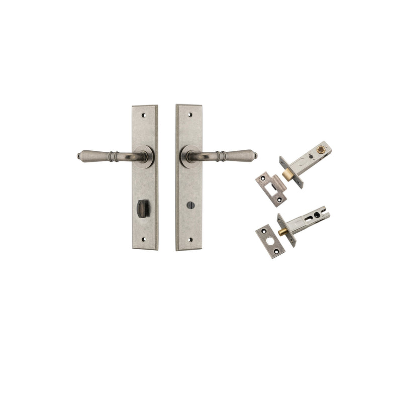 IVER SARLAT DOOR LEVER HANDLE ON CHAMFERED BACKPLATE - CUSTOMISE TO YOUR NEEDS