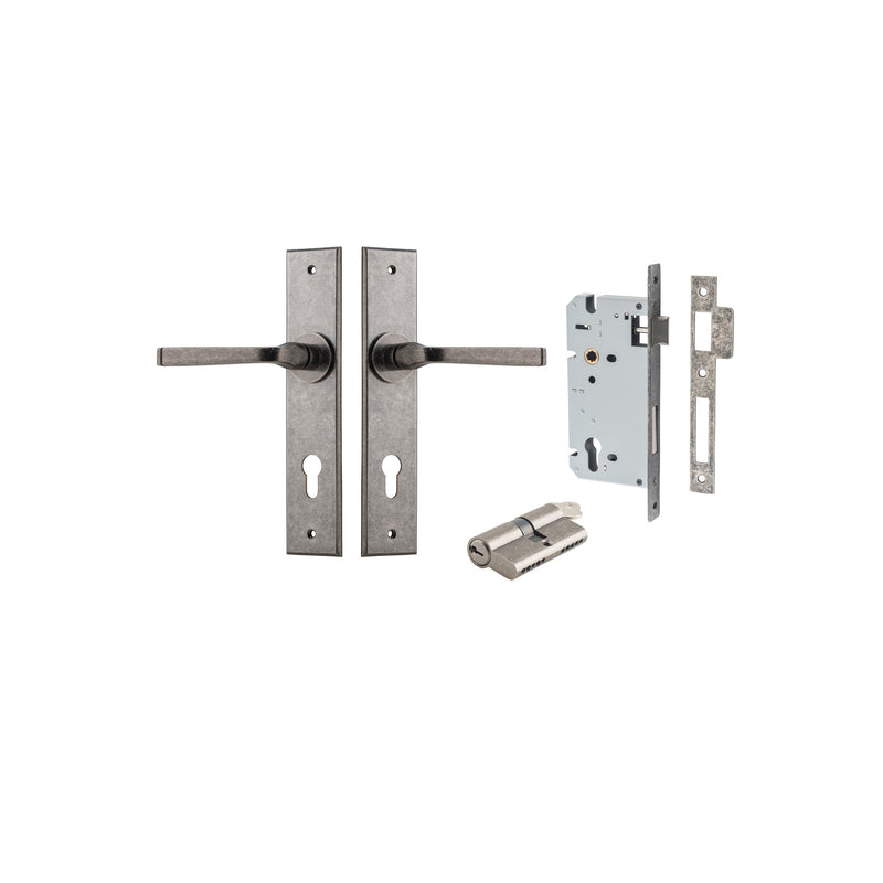 IVER ANNECY DOOR LEVER HANDLE ON CHAMFERED BACKPLATE - CUSTOMISE TO YOUR NEEDS