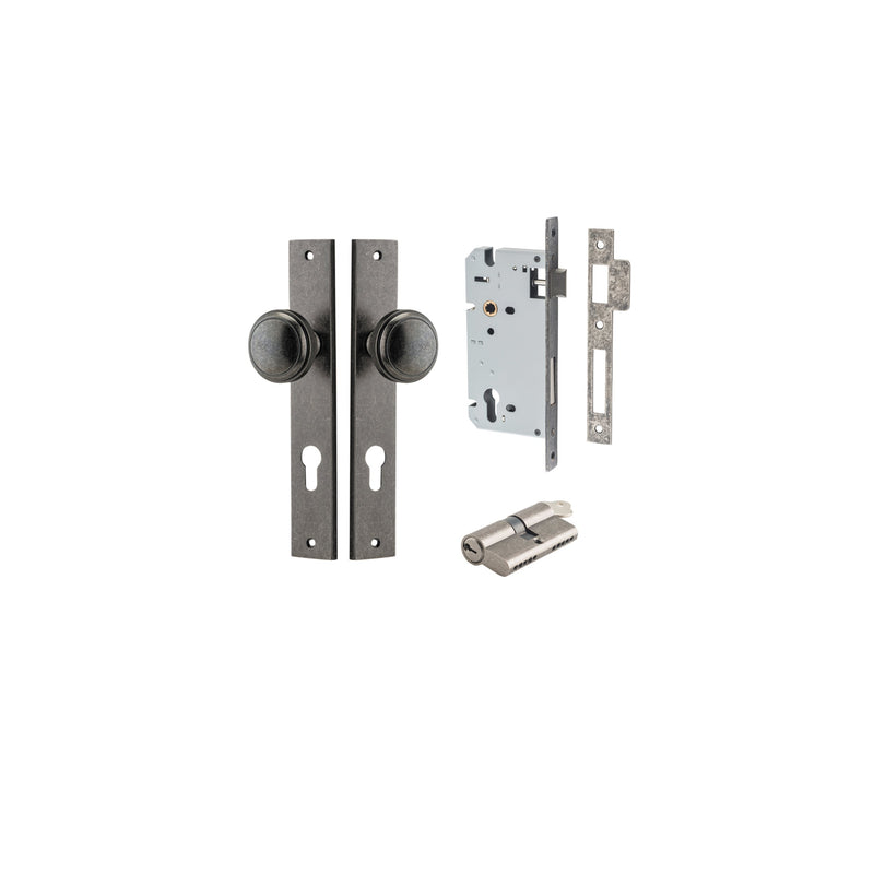 IVER PADDINGTON DOOR KNOB ON RECTANGULAR BACKPLATE - CUSTOMISE TO YOUR NEEDS