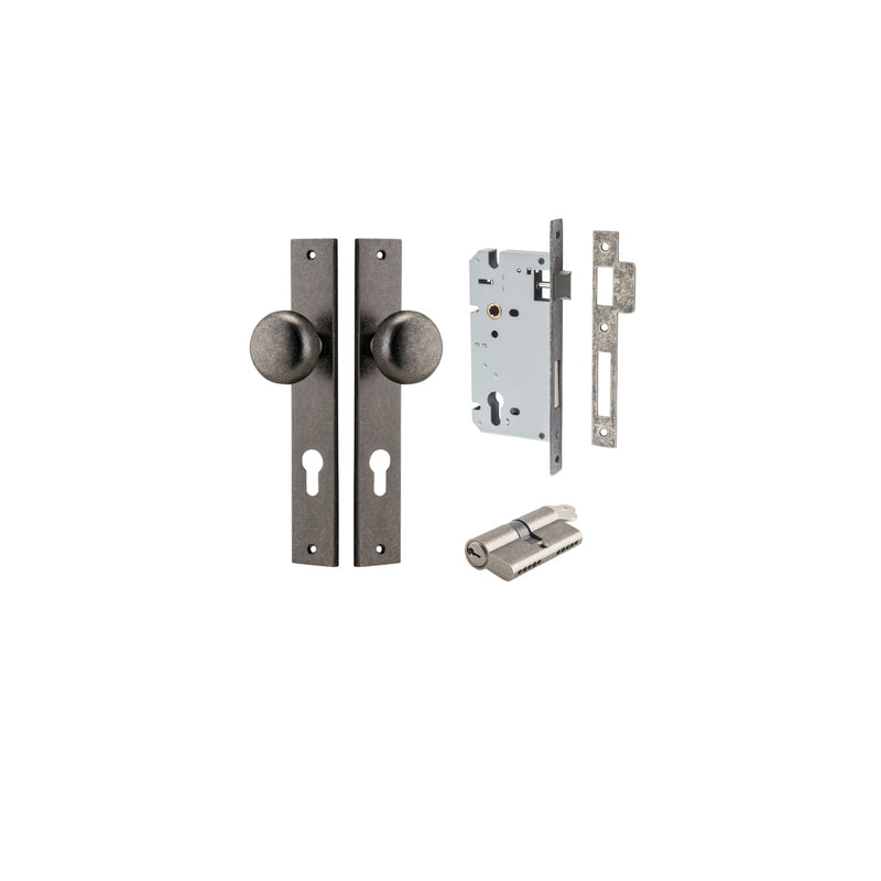 IVER CAMBRIDGE DOOR KNOB ON RECTANGULAR BACKPLATE - CUSTOMISE TO YOUR NEEDS