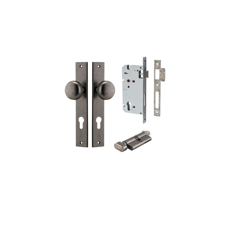 IVER CAMBRIDGE DOOR KNOB ON RECTANGULAR BACKPLATE - CUSTOMISE TO YOUR NEEDS