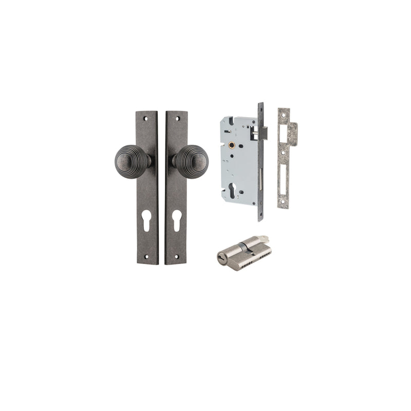 IVER GUILDFORD DOOR KNOB ON RECTANGULAR BACKPLATE - CUSTOMISE TO YOUR NEEDS