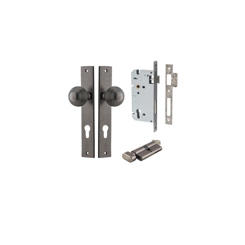 IVER GUILDFORD DOOR KNOB ON RECTANGULAR BACKPLATE - CUSTOMISE TO YOUR NEEDS