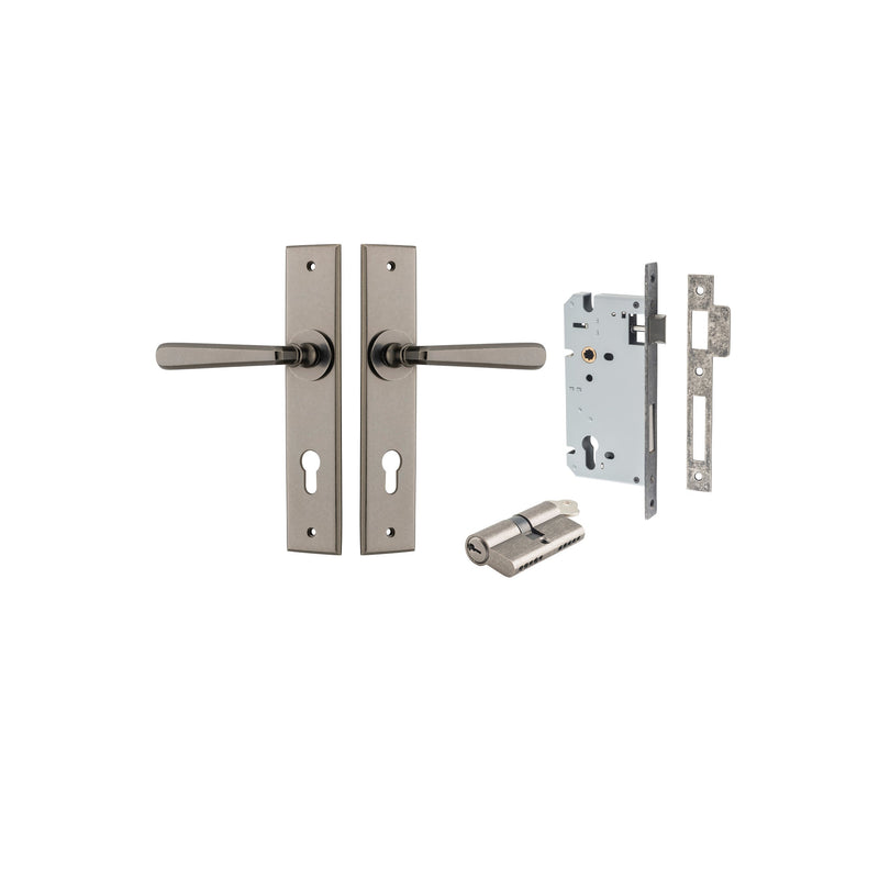 IVER COPENHAGEN DOOR LEVER HANDLE ON CHAMFERED BACKPLATE - CUSTOMISE TO YOUR NEEDS