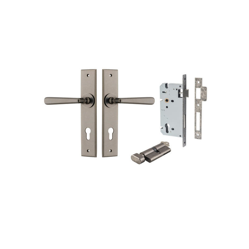 IVER COPENHAGEN DOOR LEVER HANDLE ON CHAMFERED BACKPLATE - CUSTOMISE TO YOUR NEEDS