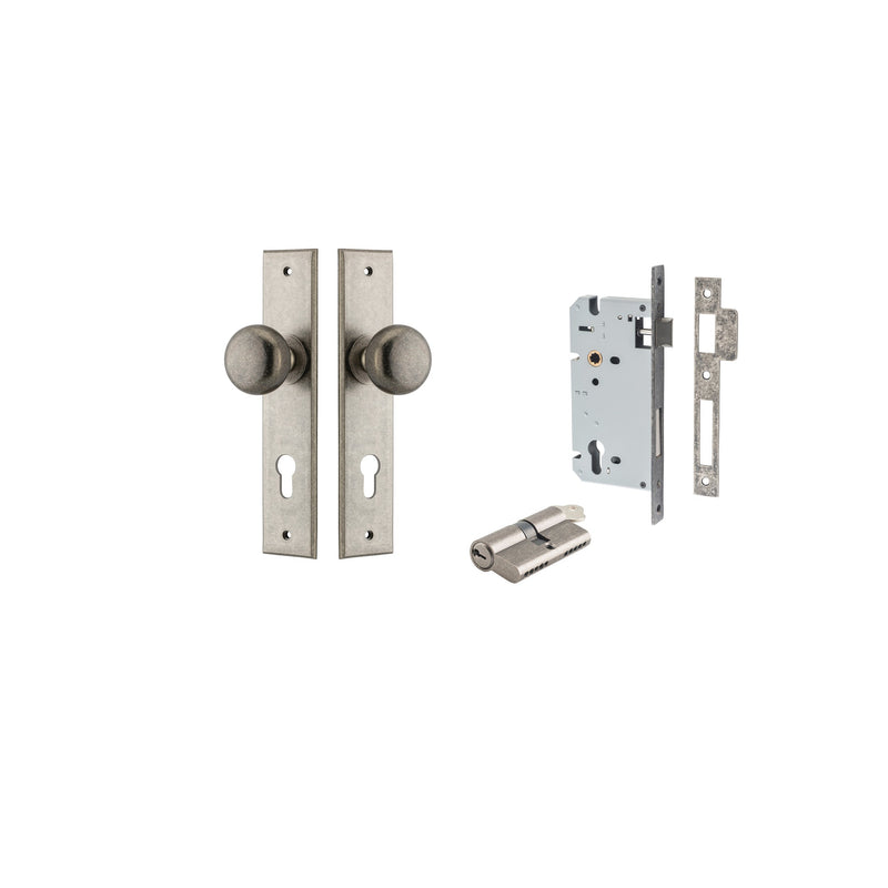 IVER CAMBRIDGE DOOR KNOB ON CHAMFERED BACKPLATE - CUSTOMISE TO YOUR NEEDS