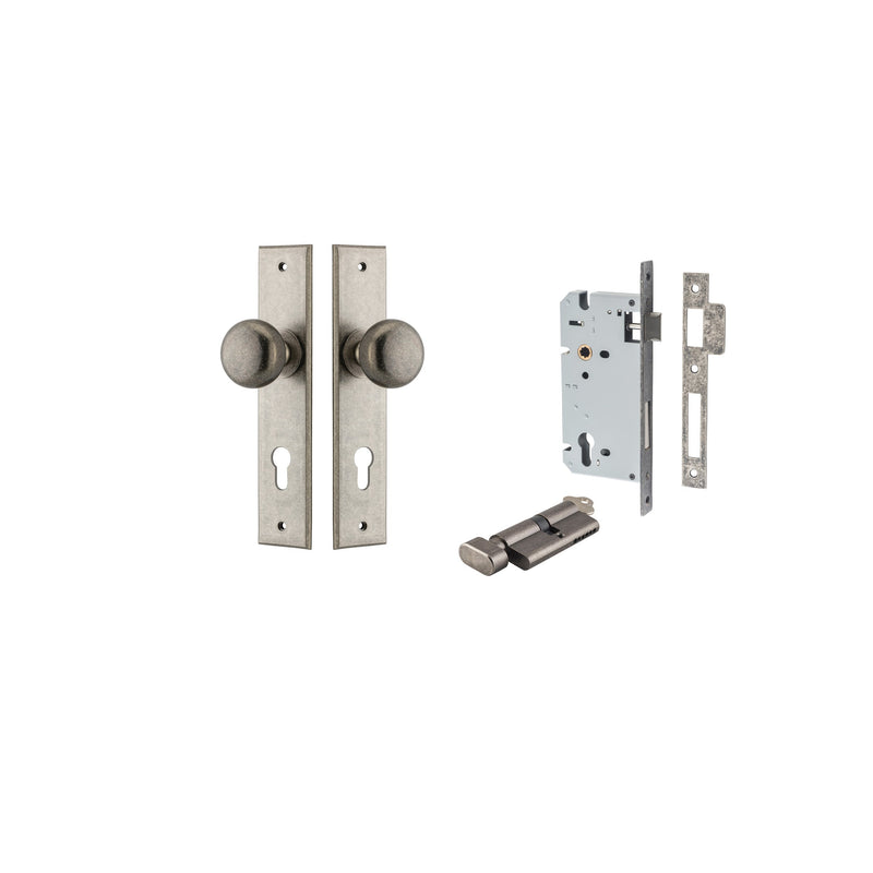 IVER CAMBRIDGE DOOR KNOB ON CHAMFERED BACKPLATE - CUSTOMISE TO YOUR NEEDS