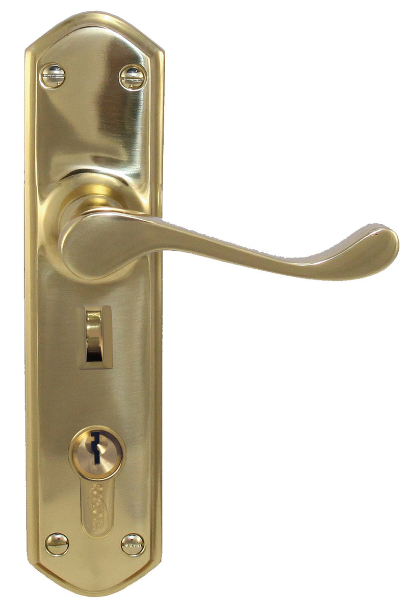 Superior Brass Lever Lock punched to suit myLOCK PVD PB 230x48mm