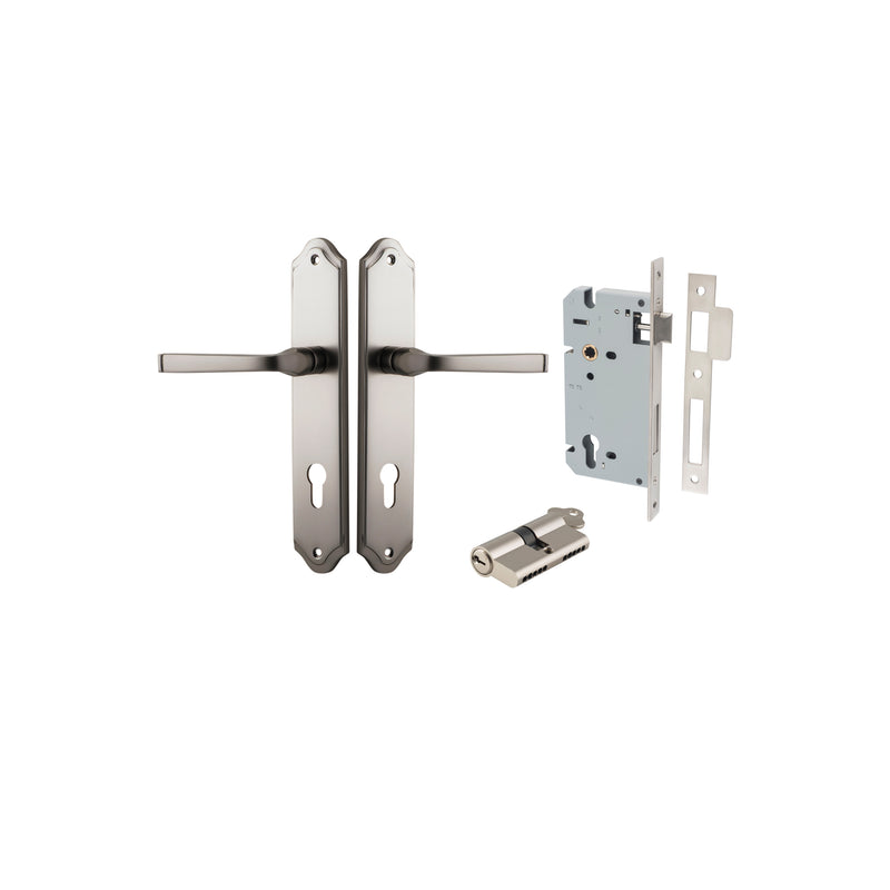 IVER ANNECY DOOR LEVER HANDLE ON SHOULDERED BACKPLATE - CUSTOMISE TO YOUR NEEDS