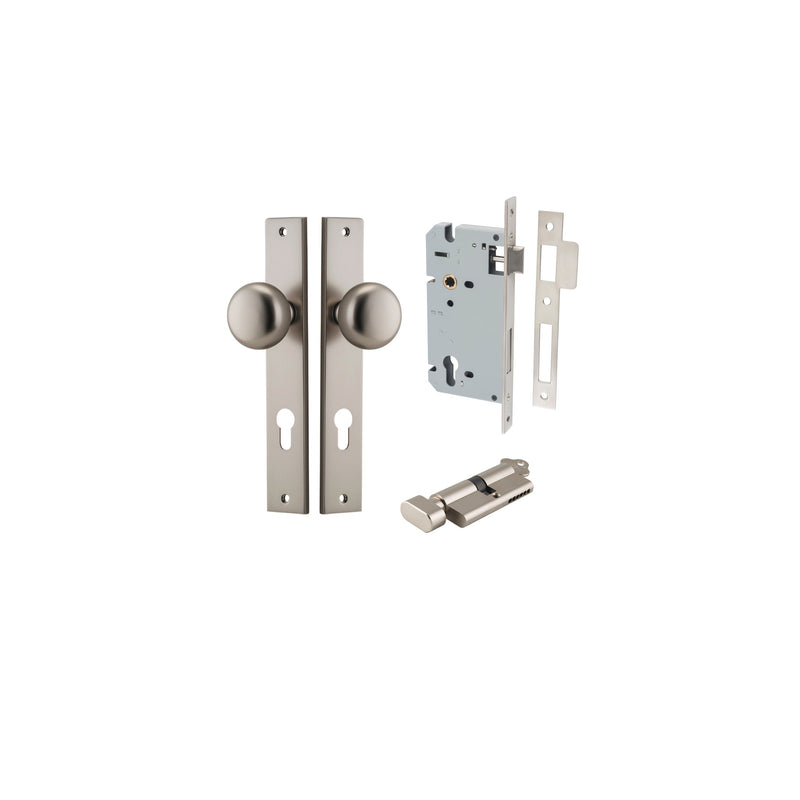 IVER CAMBRIDGE DOOR KNOB ON RECTANGULAR BACKPLATE - CUSTOMISE TO YOUR NEEDS