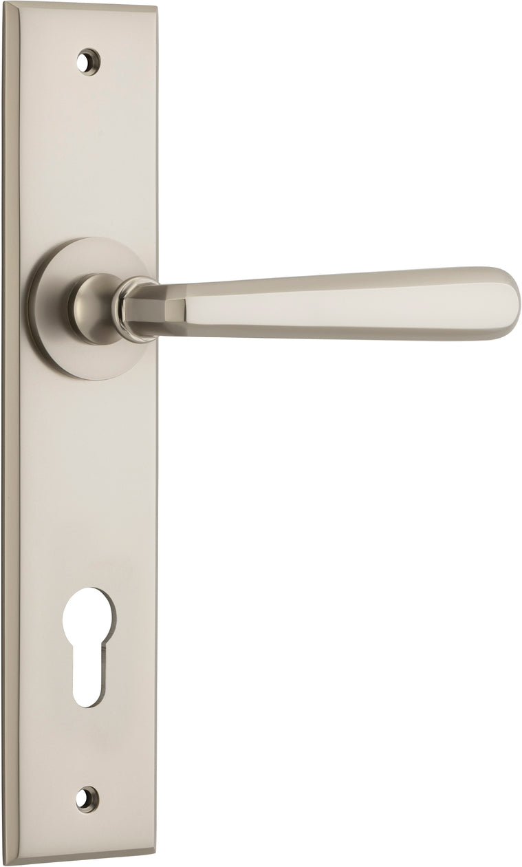 IVER COPENHAGEN DOOR LEVER HANDLE ON CHAMFERED BACKPLATE - CUSTOMISE TO YOUR NEEDS