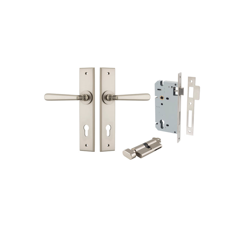 IVER COPENHAGEN DOOR LEVER HANDLE ON CHAMFERED BACKPLATE - CUSTOMISE TO YOUR NEEDS