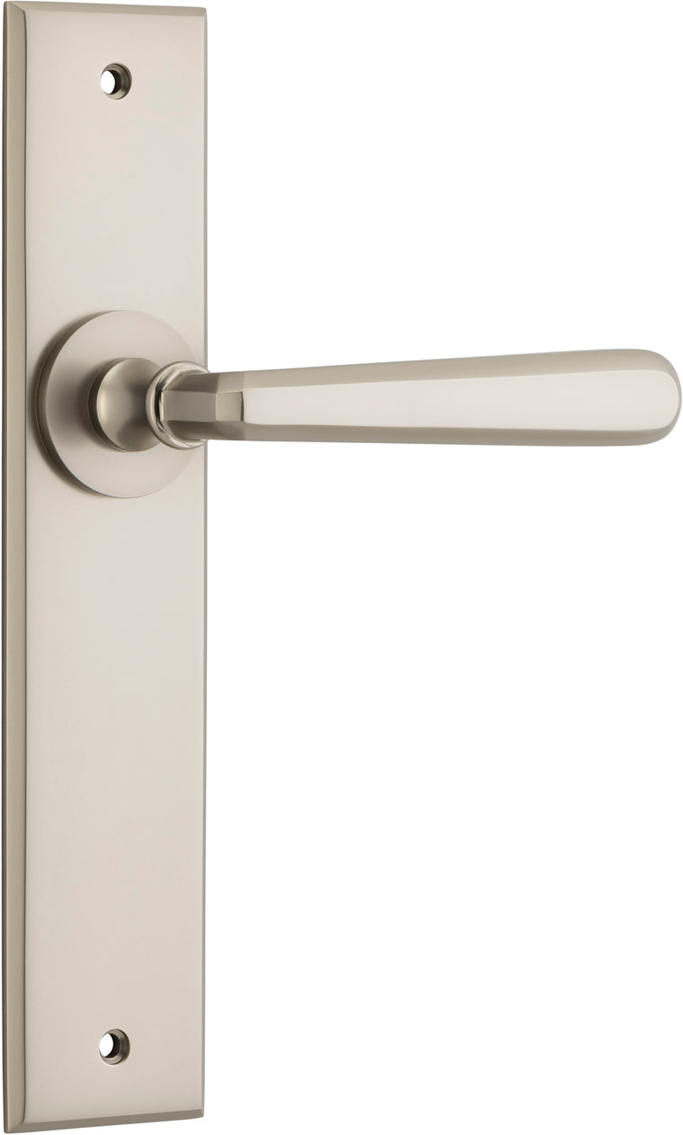 IVER COPENHAGEN DOOR LEVER HANDLE ON CHAMFERED BACKPLATE - CUSTOMISE TO YOUR NEEDS