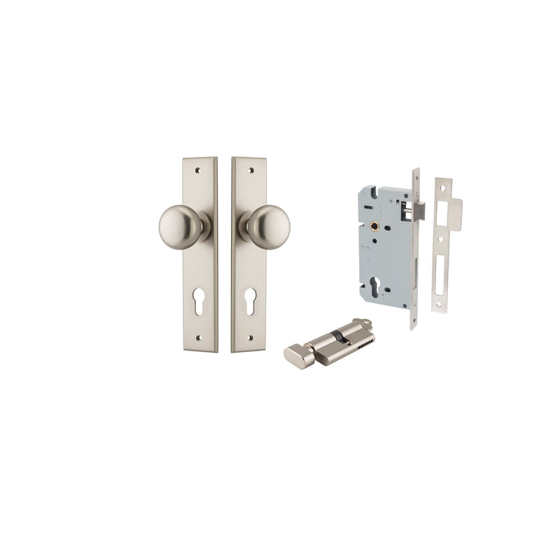 IVER CAMBRIDGE DOOR KNOB ON CHAMFERED BACKPLATE - CUSTOMISE TO YOUR NEEDS