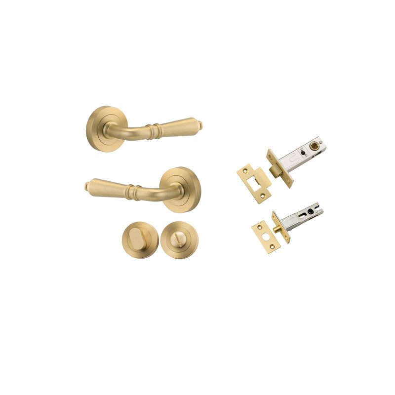 IVER SARLAT DOOR LEVER HANDLE ON ROUND ROSE - AVAILABLE IN VARIOUS FINISHES - CUSTOMISE TO YOUR NEEDS