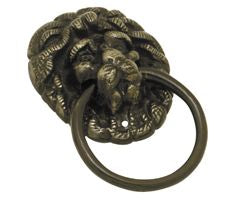 Superior Brass Lion Ring Pull Iron Black 60mm