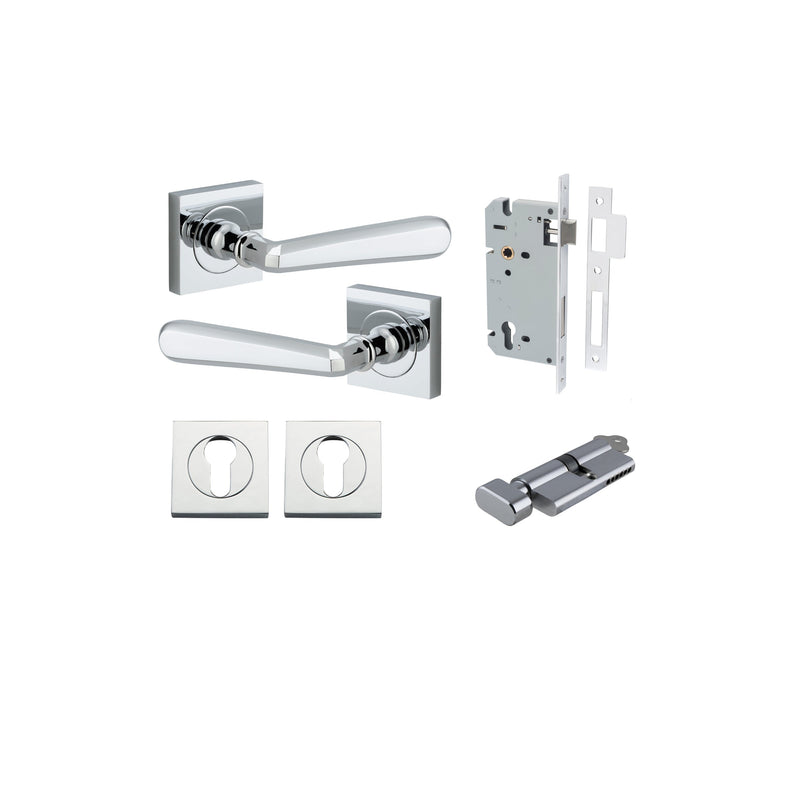 IVER COPENHAGEN DOOR LEVER HANDLE ON SQUARE ROSE - CUSTOMISE TO YOUR NEEDS