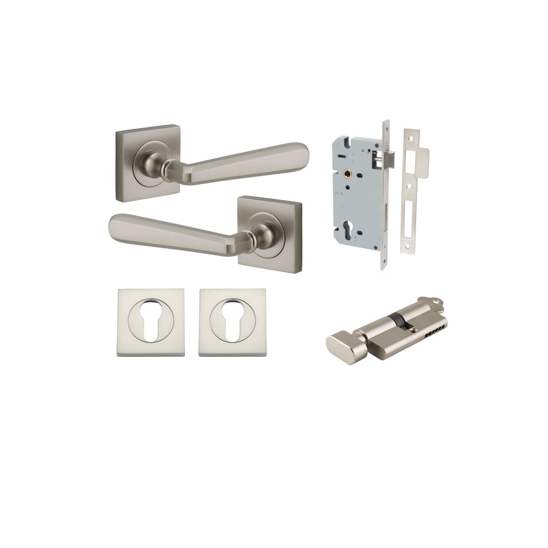 IVER COPENHAGEN DOOR LEVER HANDLE ON SQUARE ROSE - CUSTOMISE TO YOUR NEEDS