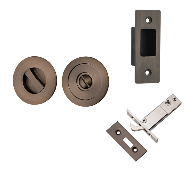 IVER SLIDING DOOR PULL ROUND PRIVACY - AVAILABLE IN VARIOUS FINISHES