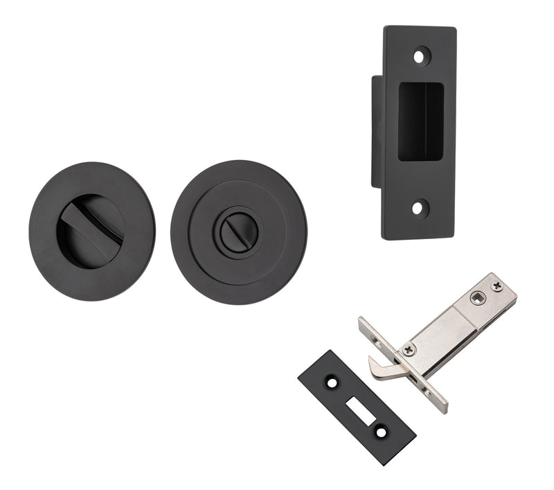 IVER SLIDING DOOR PULL ROUND PRIVACY - AVAILABLE IN VARIOUS FINISHES