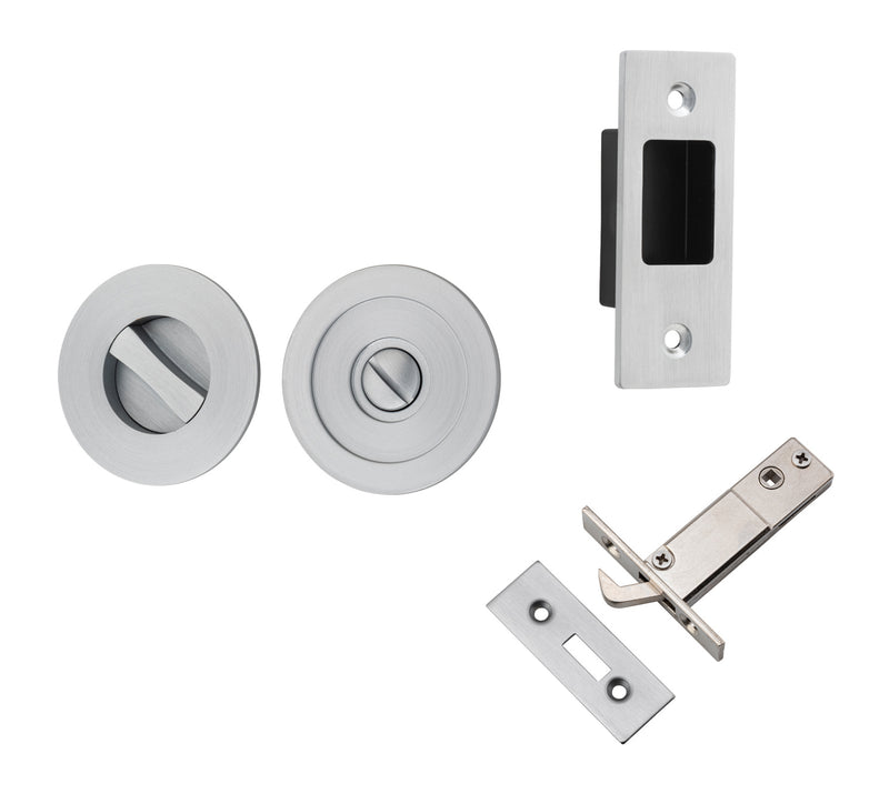 IVER SLIDING DOOR PULL ROUND PRIVACY - AVAILABLE IN VARIOUS FINISHES