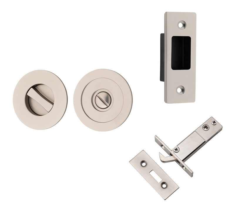 IVER SLIDING DOOR PULL ROUND PRIVACY - AVAILABLE IN VARIOUS FINISHES