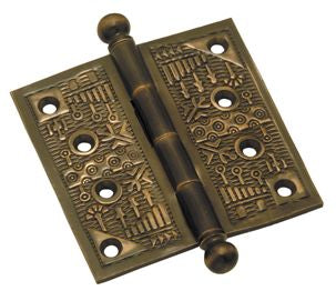 Superior Brass Decorated Hinge per 2 ATQ 100x100mm